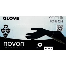 NOVON PROFESSIONAL Jednorázové rukavice bezpudrové černé vel. M 100 ks