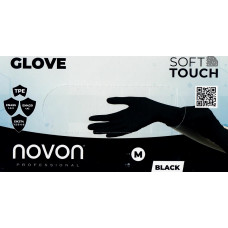 NOVON PROFESSIONAL Jednorázové rukavice bezpudrové černé vel. L 100 ks
