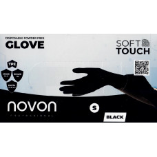 NOVON PROFESSIONAL Jednorázové rukavice bezpudrové černé vel. S 100 ks