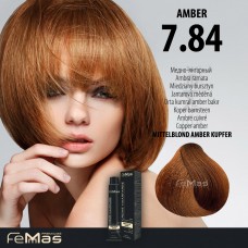 FEMMAS Barva na vlasy Jantarově měděná 7.84