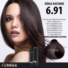 FEMMAS Barva na vlasy Tmavě hnědý ledový kaštan 6.91