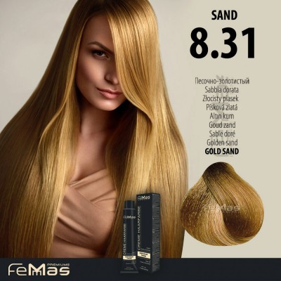 FEMMAS Barva na vlasy Zlatá písková 8.31