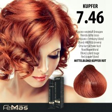 FEMMAS Barva na vlasy Blond měděná červená 7.46